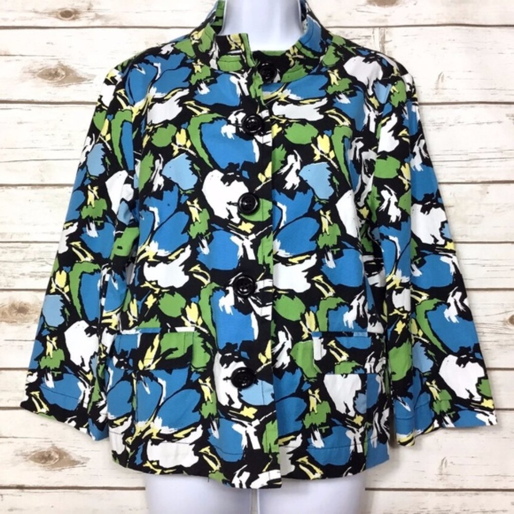 Charter Club Abstract Floral Print Cotton Jacket